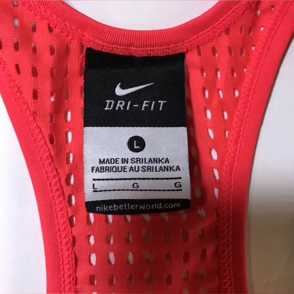 Nike Tank Salmon Color Shirt Ladies Comfort Athletic Running DriFit Women Large - Picture 4 of 9